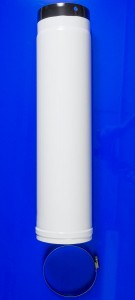 Bertrams weiss emailliertes Ofenrohr 130 mm 0,50 mtr., verstellbar (Fix-Rohr) 