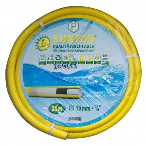SUNTOS Qualitäts Gartenschlauch 3/4" gelb, Rolle a 25 mtr., Nennweite 19 mm 