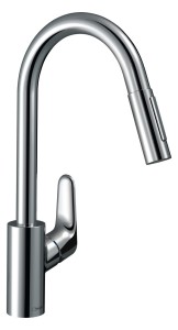 hansgrohe Einhebel-Spültischmischer 240 FOCUS 31815000, 2jet, mit Ausziehbrause 