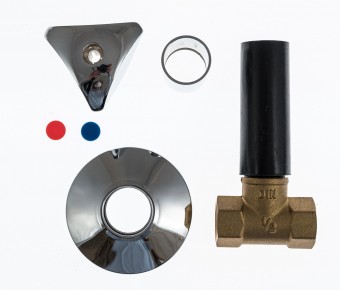 ASW Unterputzventil 151605, DN 15, 1/2", mit Dreikant Haubengriff verchromt, 