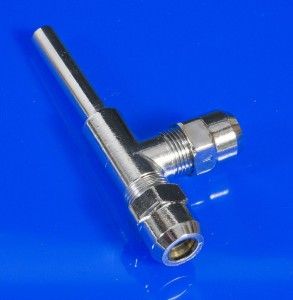 ASW T Verschraubung 451910, Messing verchromt, mit 2 Quetschen 3/8"x10x10 mm 