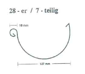 mtr. Zink Halbrundrinne 28 er 7 teilig, 0,7 mm 