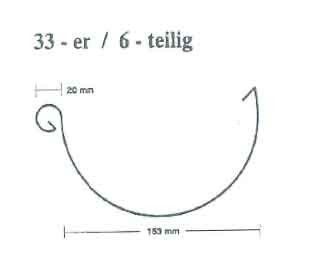 mtr. Zink Halbrundrinne 33 er 6 teilig, 0,7 mm 