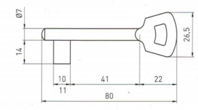 Schlüsselrohling zu Beyer & Müller Chubb Einsteckschlösser 