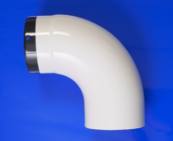 Bertrams weiss emaillierter Ofenrohr- bogen 130 mm 90°, High-Quality-Line 