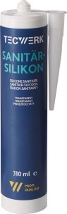 TECWERK Sanitär-Silikon transparent Kartusche, 310 ml. 
