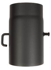 Rauchrohr 150 mm 0,25 mtr., mit Drosselklappe, schwarz lackiert 
