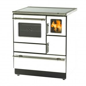 Wamsler K128F Ambiente Line weiss Rauchrohranschluss links m. Glasplatte 