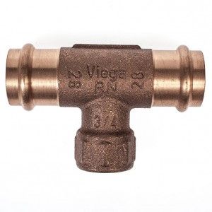 VIEGA Sanpress T-Stück 313968 28x3/4'x28 mm, Pressanschluss, Rotguss 