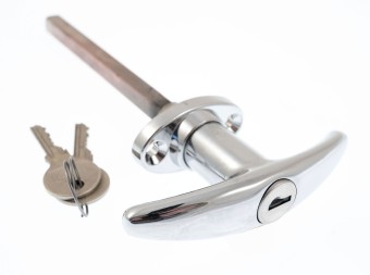 DLP Kreuzgriff GI für Garagentore Bohrlochabstand 35 mm, mit 2 Schlüsseln, 