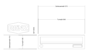 RENZ Briefkastentüre 81-1-22060 370x110 ALU-Klappe 335x33, RAL9007 Graualuminium 