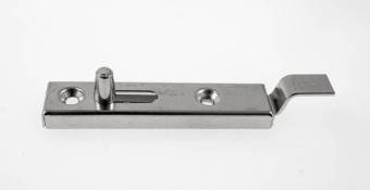 HSI Eisen vernickelter Möbelriegel 70 mm 216140, gekröpft, mit Anschlag 