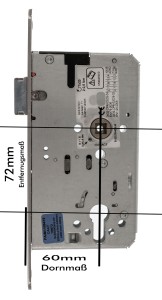 BKS Einsteckschloss B-23200-42-L-8 mit Panik Umschaltfunktion B, Falle umlegbar 