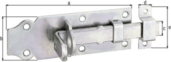 GAH galv. verz. Schlossriegel 100 mm gerade mit Schlaufe, 116750 