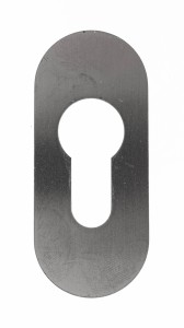 Edelstahl Kleberosette 70 mm hoch, 30 mm breit, 2,5 mm dick, PZ gelocht 