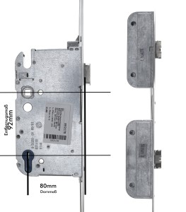 GU Mehrfachverriegelung Secury Automatik 92 mm Entf., 80 mm Dorn, 20 mm Stulp 