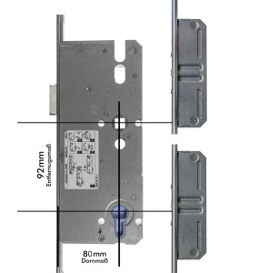 KFV Mehrfachverriegelung AS 2300-F, 92mm Entfernung, 80 mm Dorn, Flachstulp 20x3 