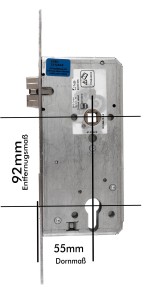 BKS selbstverriegelndes Panikschloss für Haustüren, B-21540-15-R-8, 92 mm 