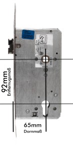 BKS selbstverriegelndes Panikschloss für Haustüren, B-21540-16-L-8, 92 mm 