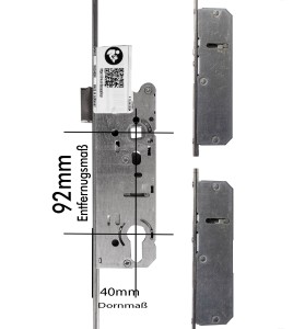 KFV Mehrfachverriegelung EP930E, 92 mm Entfernung, 40 mm Dorn, Flachstulp 16 mm 