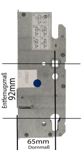 KFV Reparatur Hauptschloss Set RB1000SL 92 mm Entfernung, 65 mm Dorn, 10 mm Nuss 