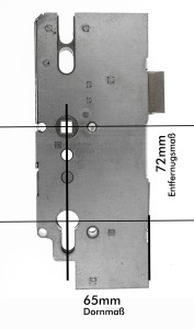 KFV Ersatz Hauptschloss HS8772, 72 mm Entfernung, 65 mm Dorn, 8 mm Nuss, 