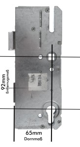 KFV Ersatz Hauptschloss 8250-27, 92 mm Entfernung, 65 mm Dorn, 10 mm Nuss, 
