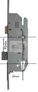 Schüring Schlosskasten GL 19991068 92 mm Entfernung, 55 mm Dorn, 8 mm Nuss 