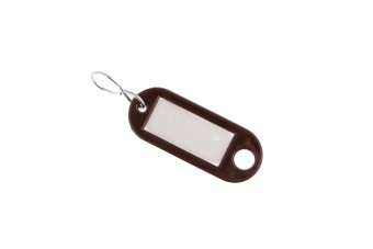 Schlüsselanhänger mit Loch und S-Haken Kunstoff, 54x22 mm, Farbe braun 