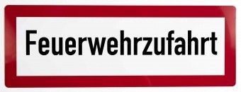 ALU-Schild gepr.,594mm breit, 200mm hoch Feuerwehrzufahrt 