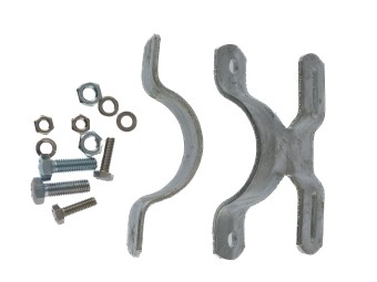 Rohrschelle Stahl feuerverzinkt R1 für Pfostendurchmesser  60 mm, Lochabstand 
