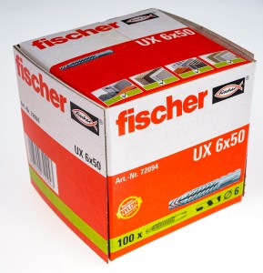 Fischer Universaldübel UX 6x50 Paket a 100 Stück, Art. Nr. 72094 