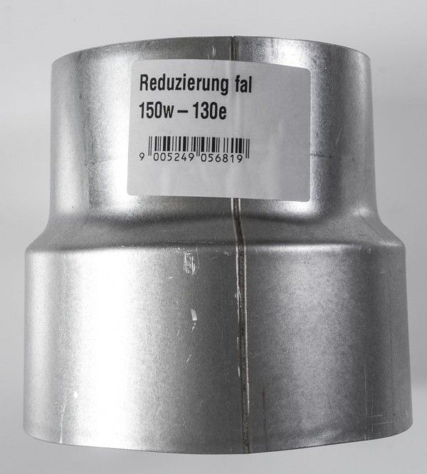Reduzierung Reduktion DN 150 mm auf DN 130 mm Grau Rauchrohr Ofenrohr Stahl Neu 