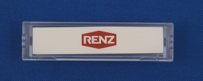 RENZ Namensschild 75x19,5 mm, NS09, glasklar 97-9-82259, Stanzmass 74 x 19mm