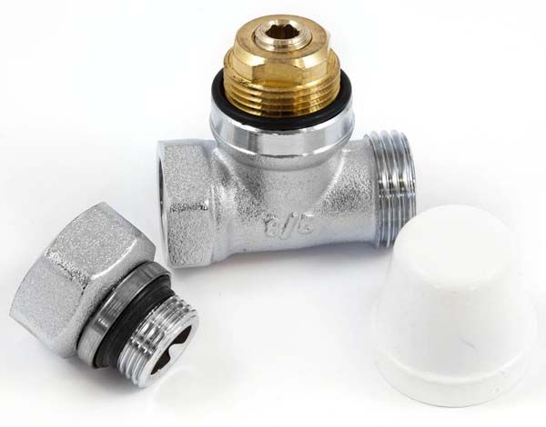 CALEFFI absperrbare Rücklaufverschraubg. 3/8 Durchgangsform, verc ...