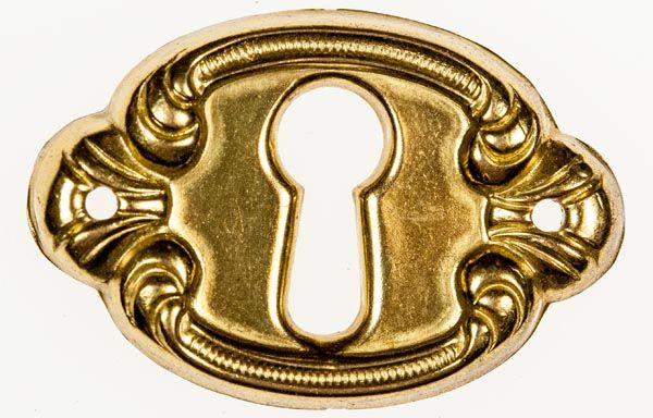 Schlüsselschild messing poliert 1472 1/2, 37x25 mm