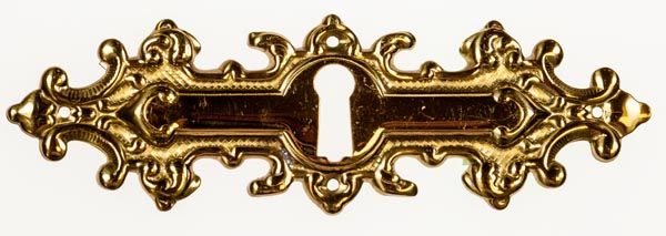 Schlüsselschild messing poliert 390Q, 116x37 mm, quer, mit Schlü ...