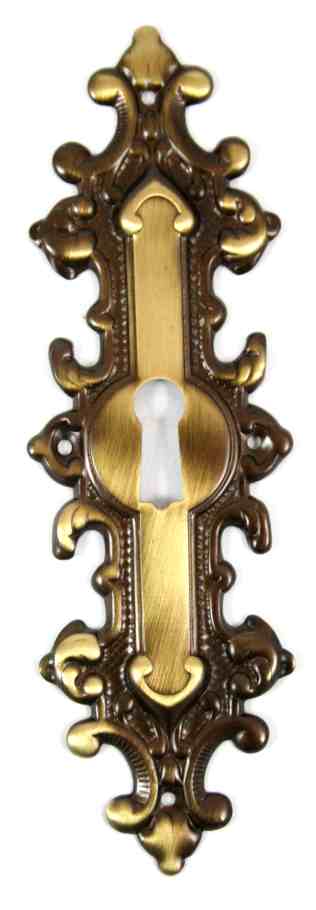 Schlüsselschild messing brüniert 390L, 37x116 mm längs