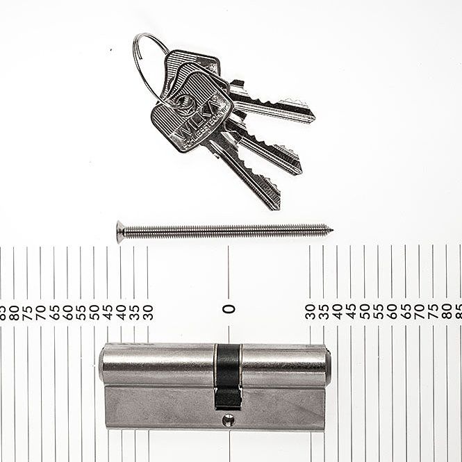 WILKA Profilzylinder 35/45 matt vern. 1463.000011, mit 3 Schlüsse ...