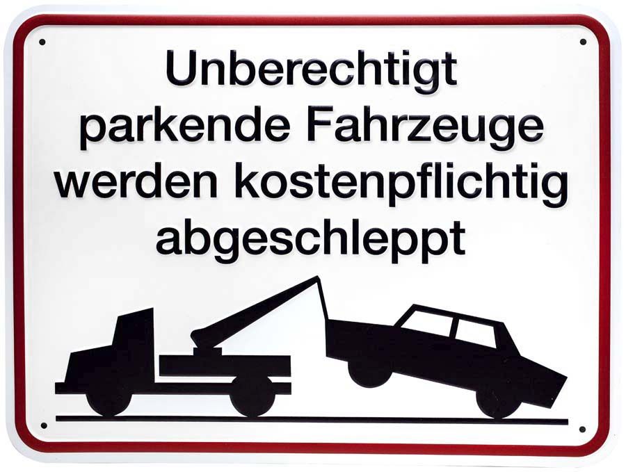 geprägtes Alumiumschild 400 mm breit, 300 mm hoch, Unterechtigt p ...