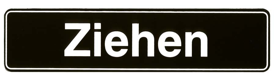 selbstklebendes Kunstoffschild 200 x 48 mm, Ziehen