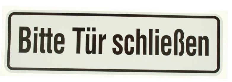 selbstklebendes Folienschild 240 x 70 mm, Bitte Tür schließen