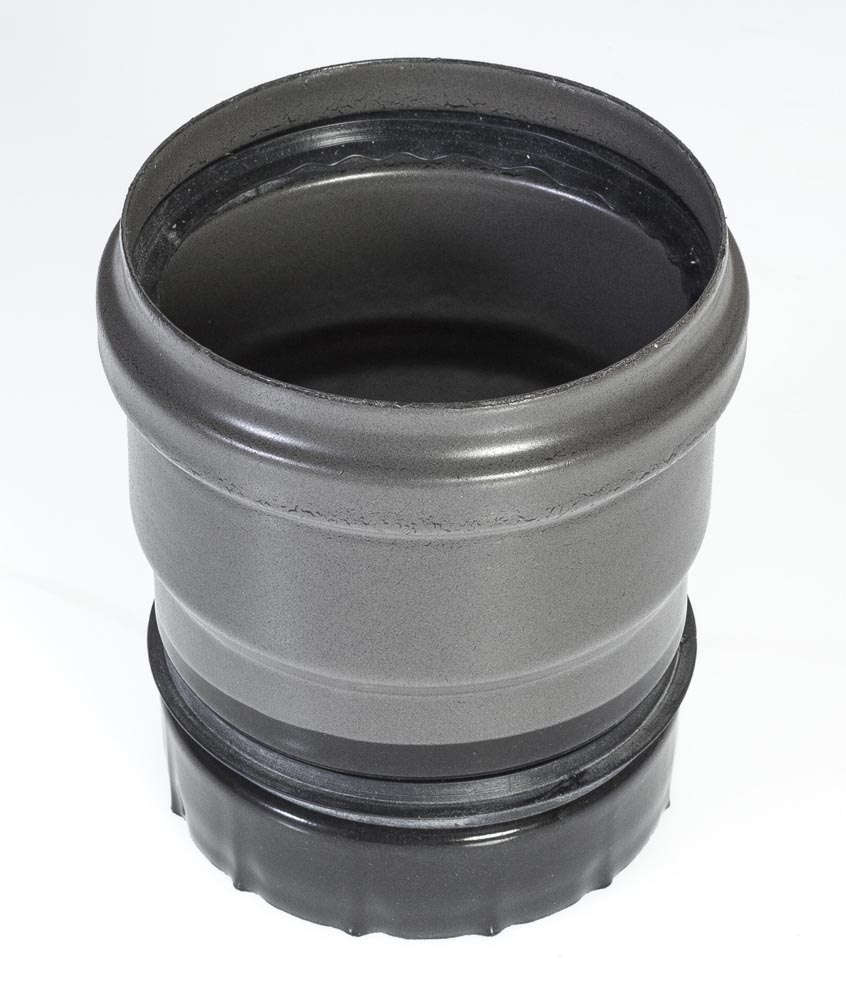 Ofenanschlußstück 80 mm für Pelletofen, 0,10 mtr., grau emailli ...